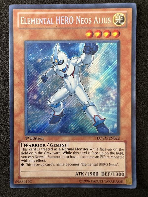 Yugioh Elemental HERO Neos Alius LCGX-EN028 Secret Rare 1st Edition NM