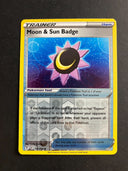 Pokemon Moon & Sun Badge 151/203 Evolving Skies Reverse Holo LP/NM