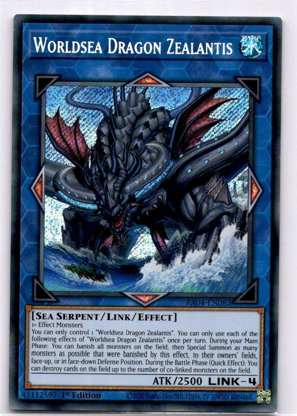 Yugioh Worldsea Dragon Zealantis RA04-EN082 Secret Rare 1st Edition NM