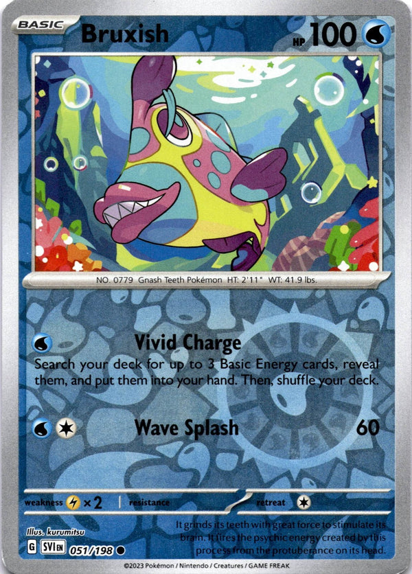 Pokemon Bruxish 051/198 Scarlet Violet Base Reverse Holo NM