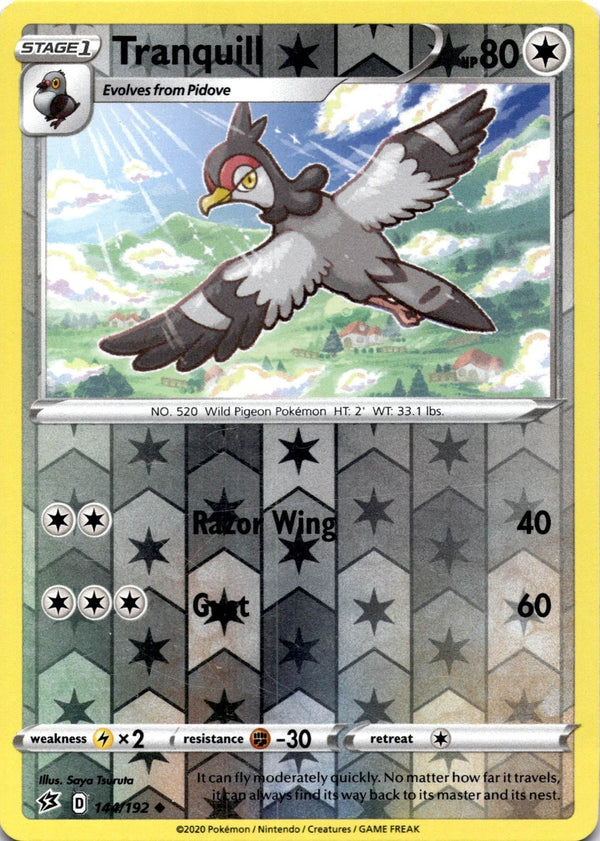 Pokemon Tranquill 144/192 Rebel Clash Reverse Holo LP