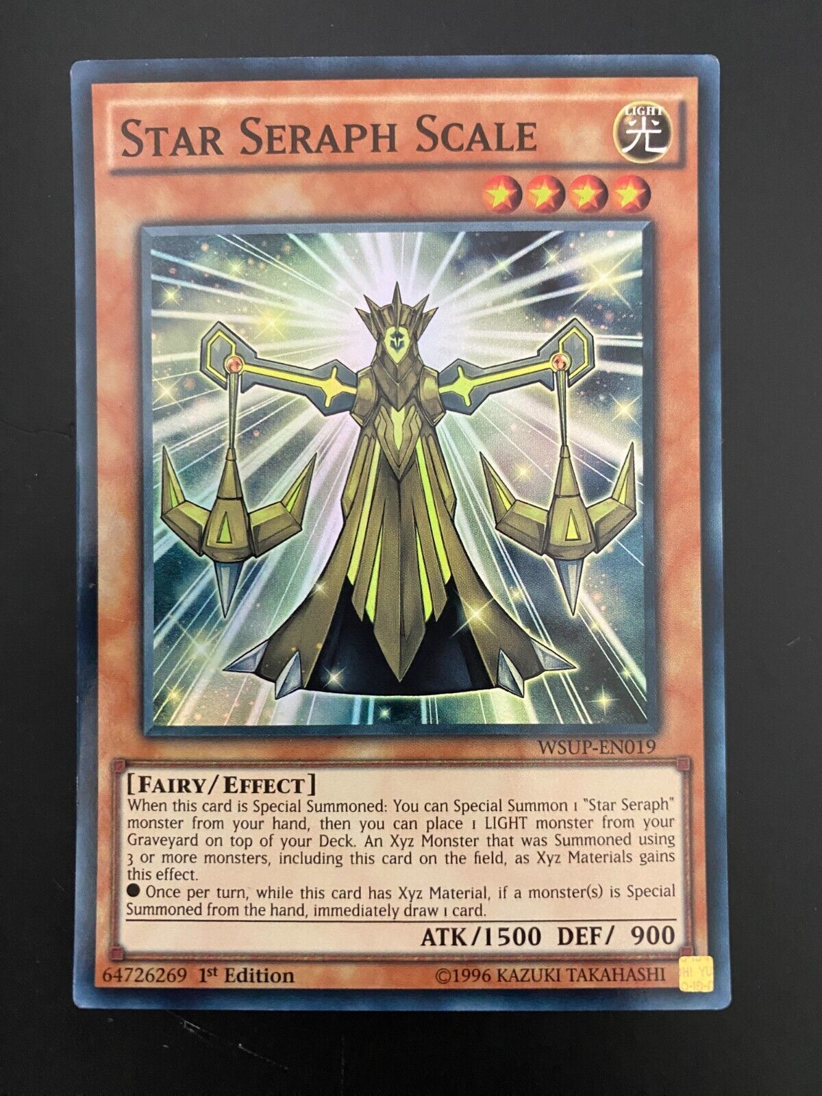 Yugioh Star Seraph Scale WSUP-EN019 Super Rare 1st Edition LP