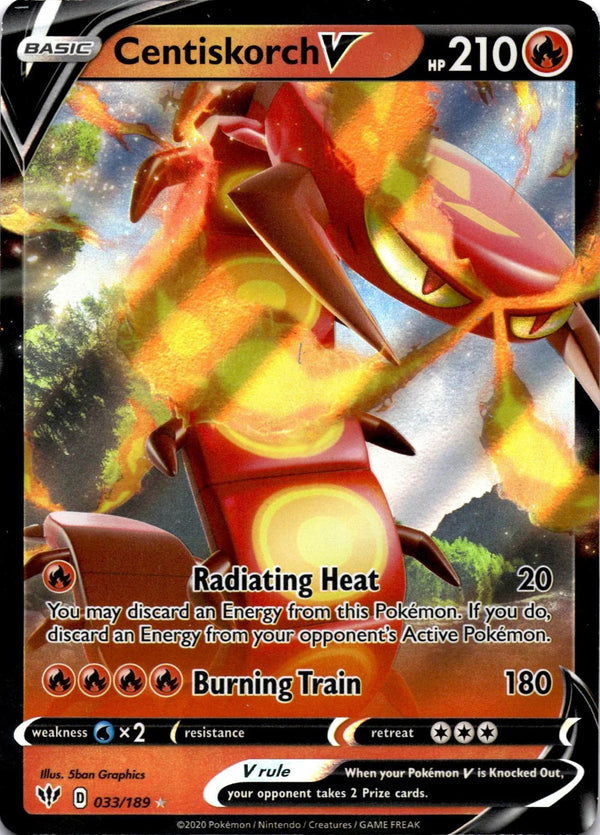 Pokemon Centiskorch V 033/189 Darkness Ablaze Full Art Holo LP