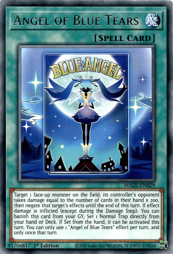 Yugioh Angel of Blue Tears MAZE-EN029 Rare 1st Edition NM
