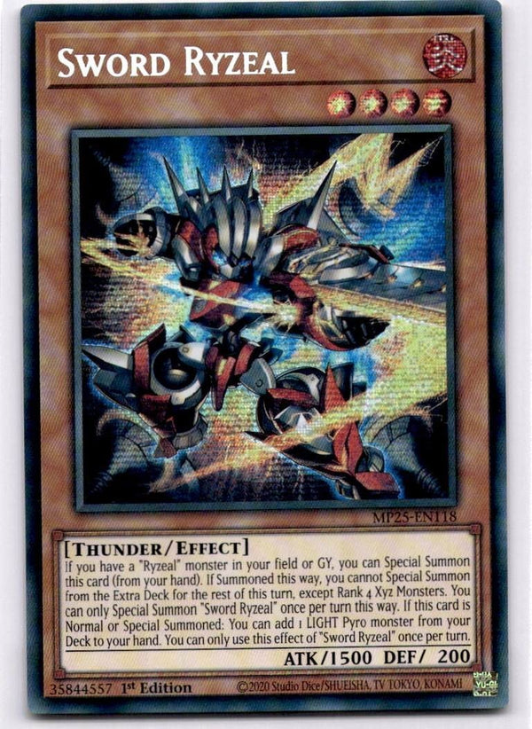 Yugioh Sword Ryzeal MP25-EN118 Secret Rare 1st Edition NM