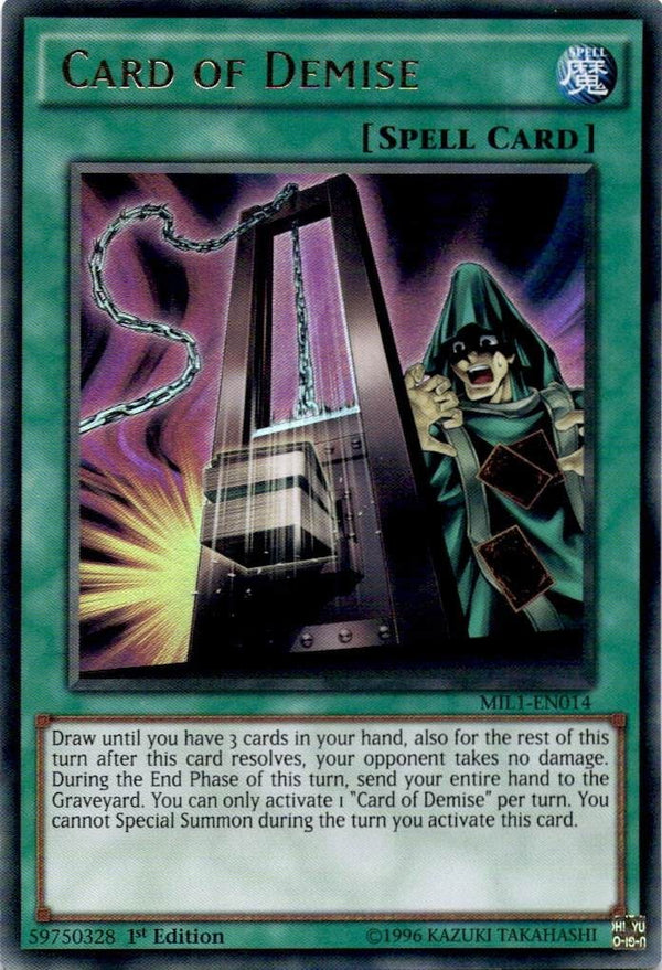 Yugioh Card of Demise MIL1-EN014 Ultra Rare 1st Edition NM