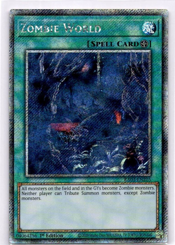 Yugioh Zombie World RA03-EN205 Platinum Secret Rare 1st Edition NM