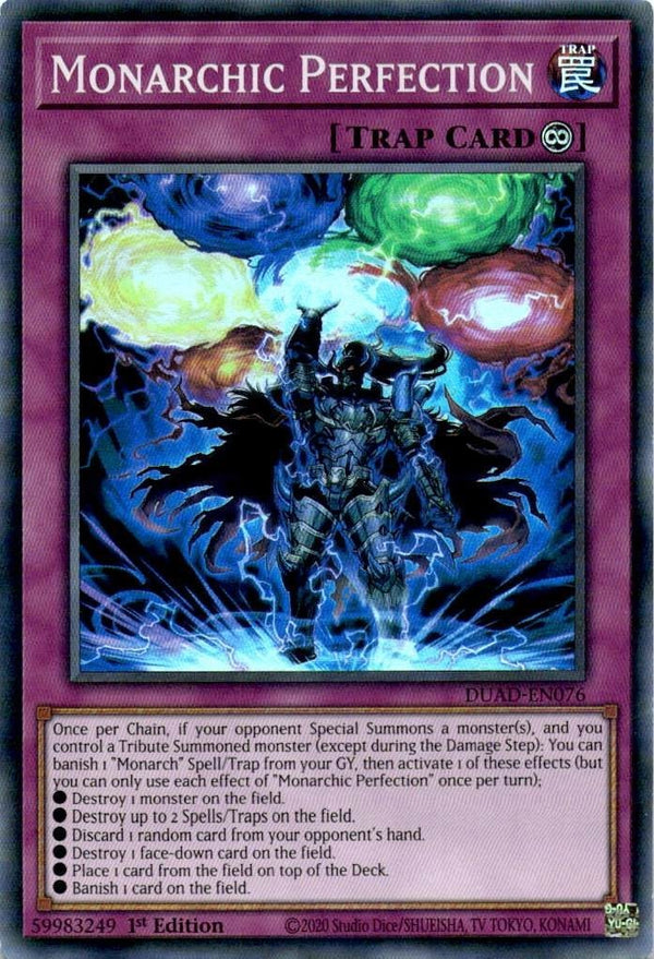 Yugioh Monarchic Perfection DUAD-EN076 Super Rare 1st Edition NM
