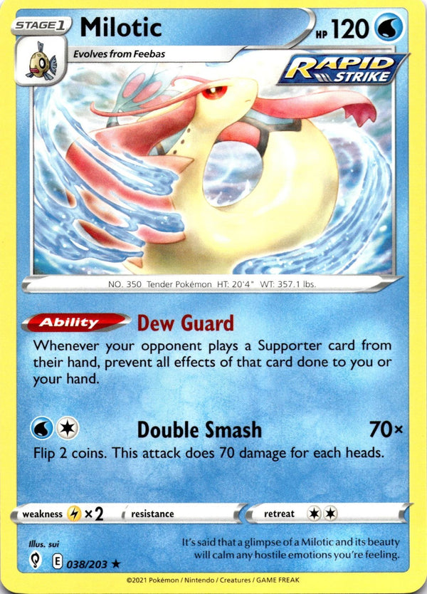 Pokemon Milotic 038/203 Evolving Skies Non Holo NM