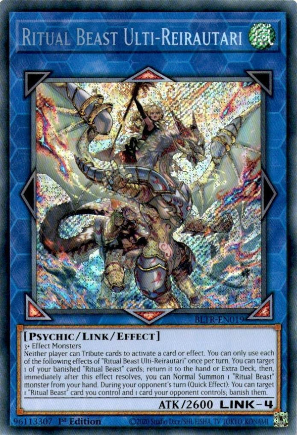 Yugioh Ritual Beast Ulti-Reirautari BLTR-EN019 Secret Rare 1st Edition NM