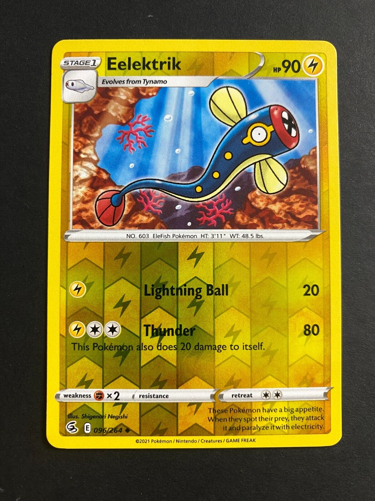 Pokemon Eelektrik 096/264 Fusion Strike Reverse Holo NM