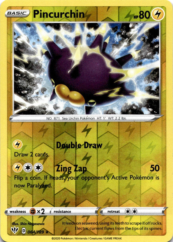 Pokemon Pincurchin 064/189 Darkness Ablaze Reverse Holo LP