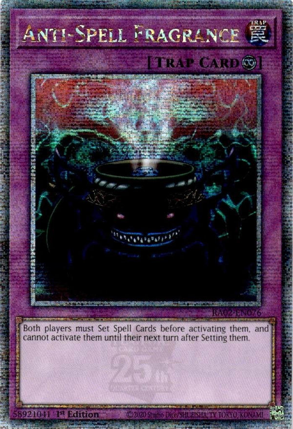 Yugioh Anti-Spell Fragrance RA02-EN076 Quarter Century Rare 1st Edition NM