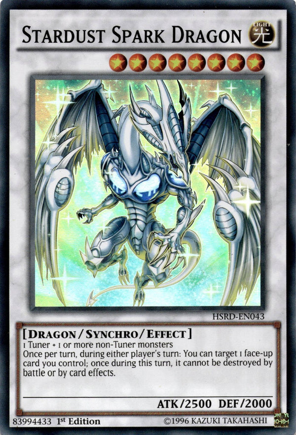 Yugioh Stardust Spark Dragon HSRD-EN043 Super Rare 1st Edition LP