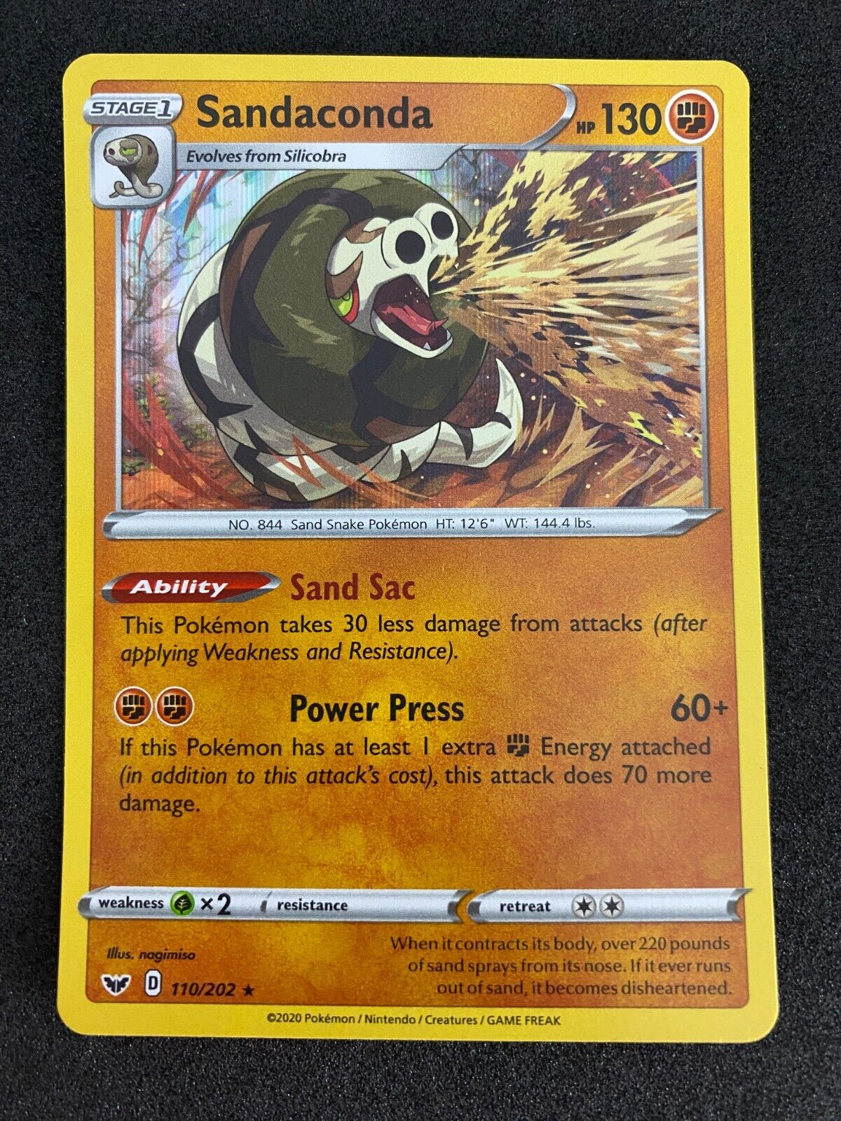 Pokemon Sandaconda 110/202 Sword Shield Reverse Holo NM-MINT