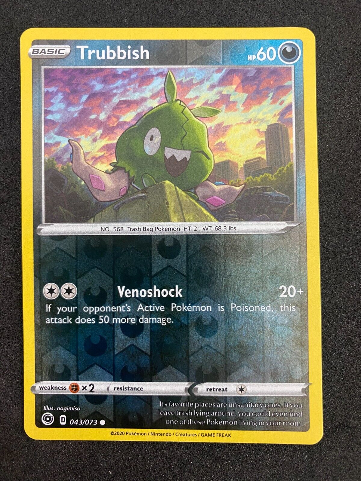 Pokemon Trubbish 043/073 Champion's Path Reverse Holo NM-MINT