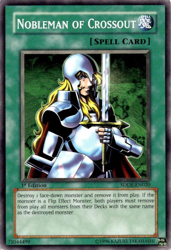 Yugioh Nobleman of Crossout SDDE-EN020 Common 1st Edition LP