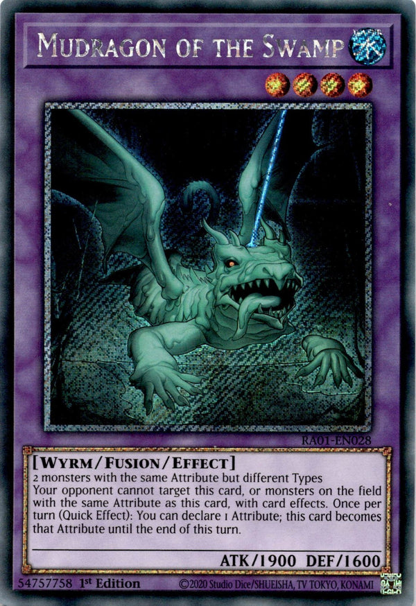 Yugioh Mudragon of the Swamp RA01-EN028 Platinum Secret Rare 1st Edition NM