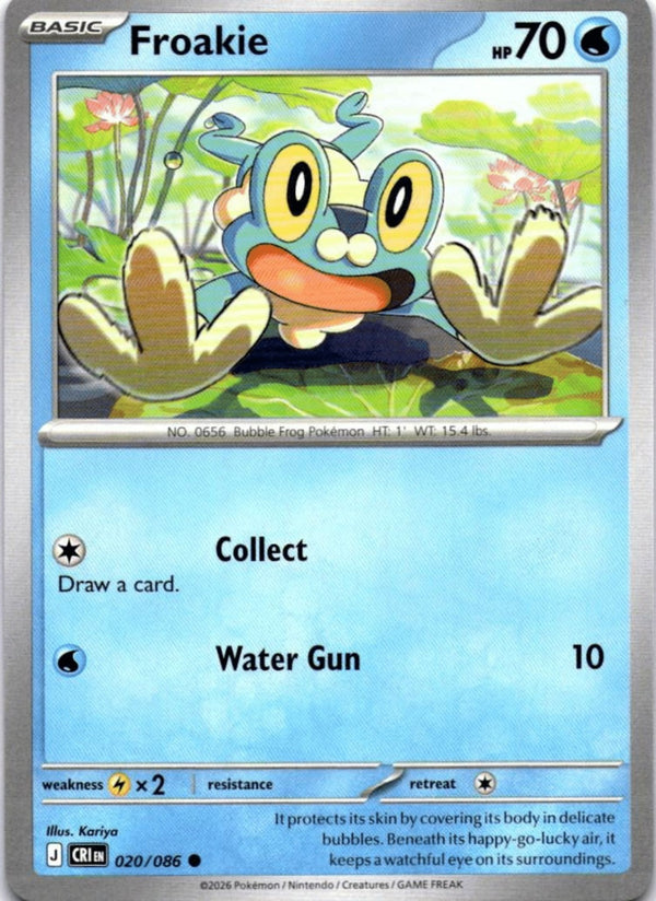 Pokemon Froakie 020/086 Chaos Rising Non Holo NM