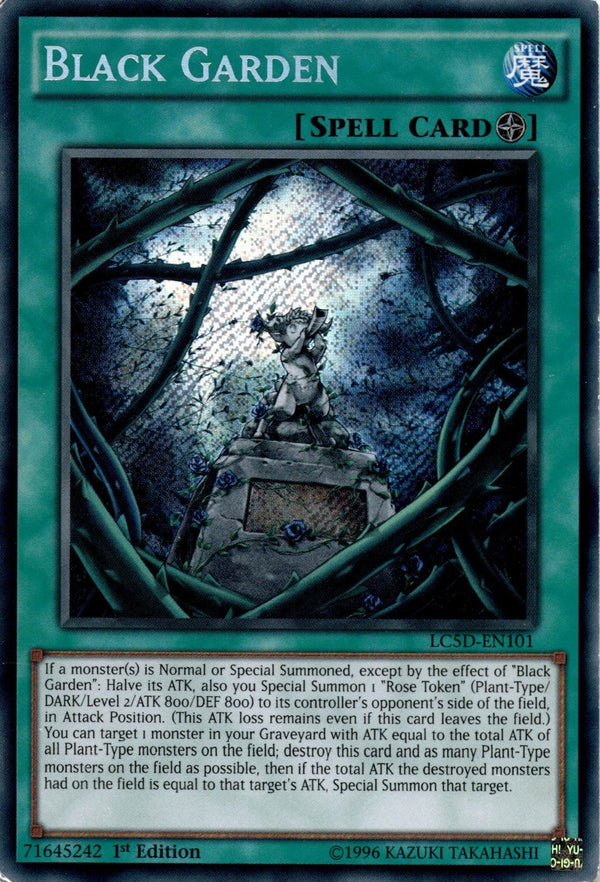 Yugioh Black Garden LC5D-EN101 Secret Rare 1st Edition MP