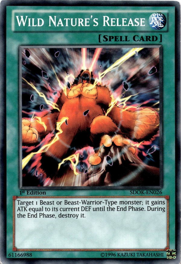 Yugioh Wild Nature's Release SDOK-EN026 Common 1st Edition HP/MP