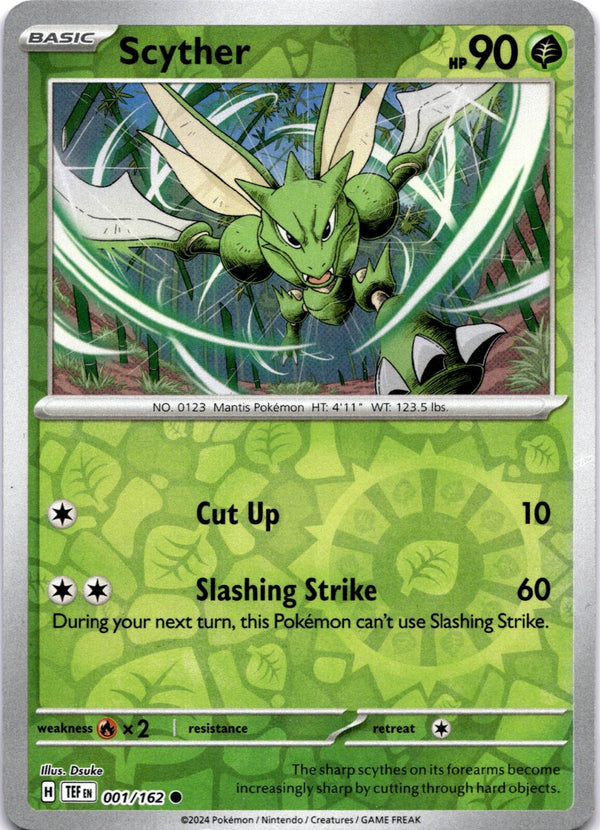Pokemon Scyther 001/162 Temporal Forces Reverse Holo VLP/NM
