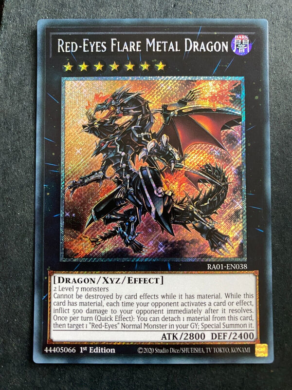 Yugioh Red-Eyes Flare Metal Dragon RA01-EN038 Platinum Secret Rare 1st Ed NM