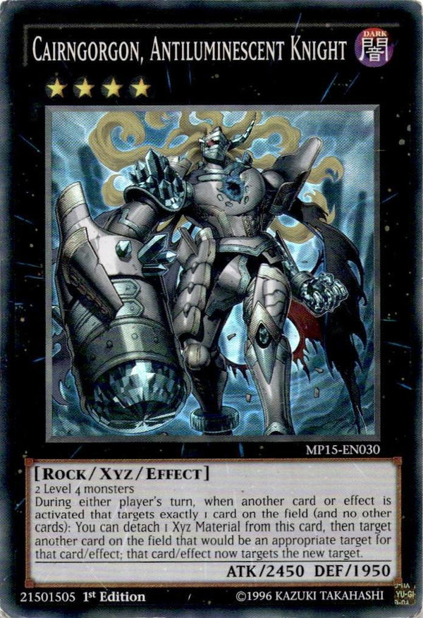 Yugioh Cairngorgon, Antiluminescent Knight MP15-EN030 Super Rare 1st Edition HP