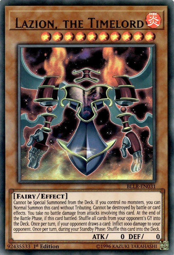 Yugioh Lazion, the Timelord BLLR-EN031 Ultra Rare 1st Edition VLP/NM