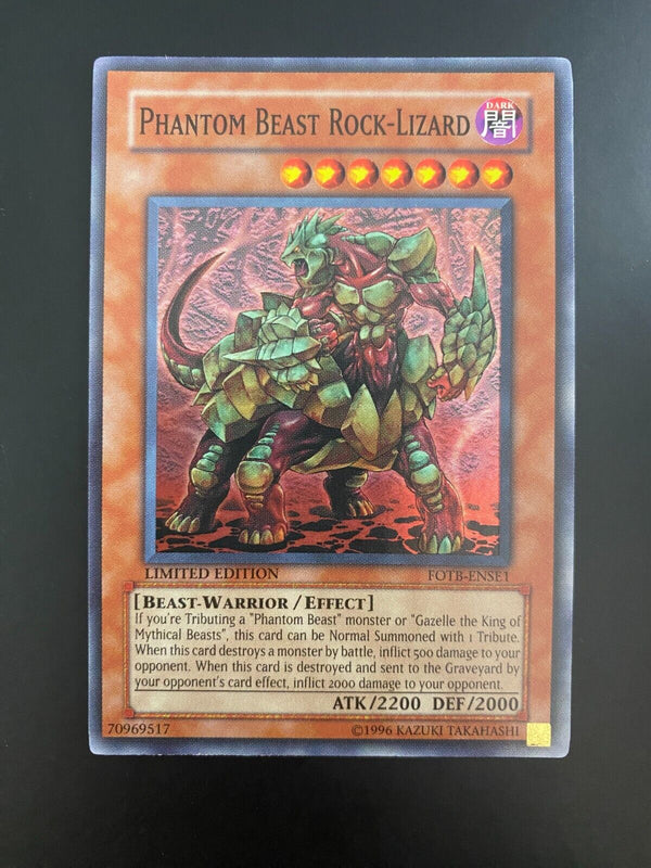 Yugioh Phantom Beast Rock-Lizard FOTB-ENSE1 Super Rare Limited Edition NM