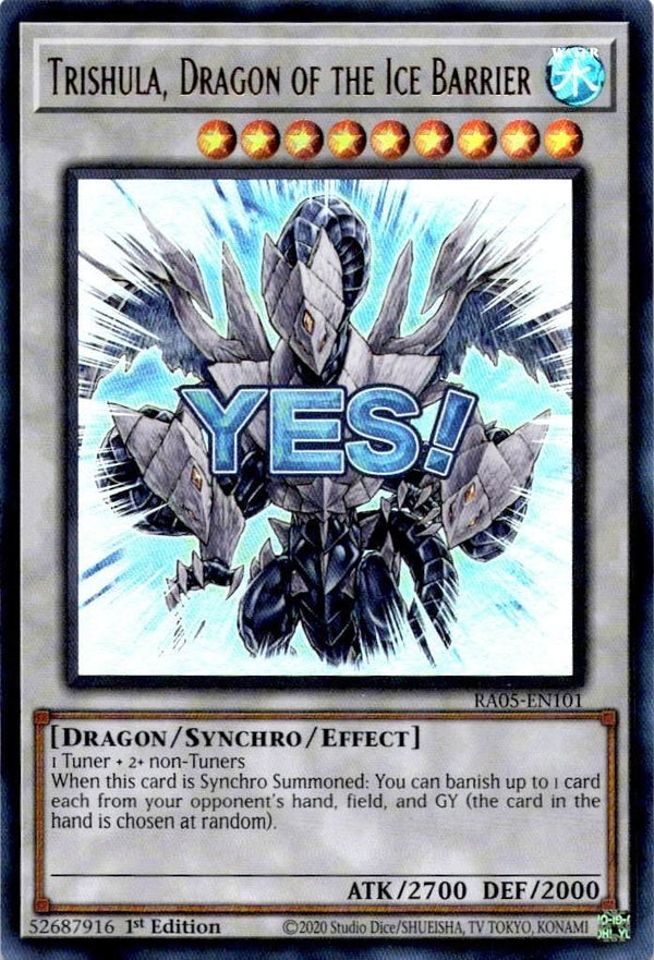 Yugioh Trishula, Dragon of the Ice Barrier RA05-EN101 NA Print Ultra Rare NM