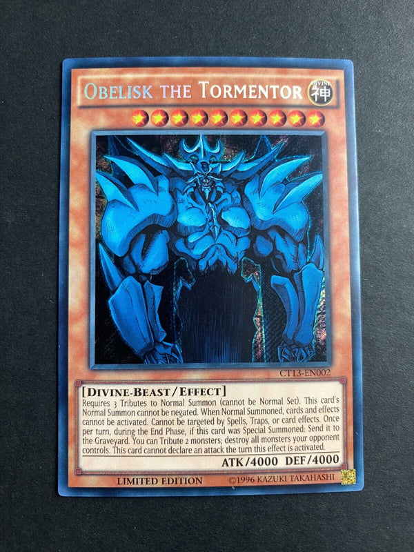 Yugioh Obelisk the Tormentor CT13-EN002 Secret Rare Limited Edition LP