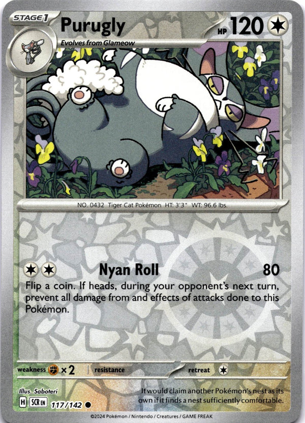 Pokemon Purugly 117/142 Stellar Crown Reverse Holo NM