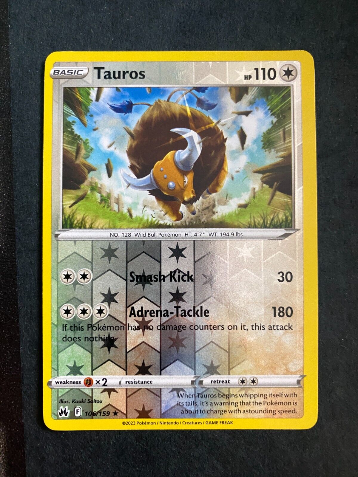 Pokemon Tauros 106/159 Crown Zenith Reverse Holo LP