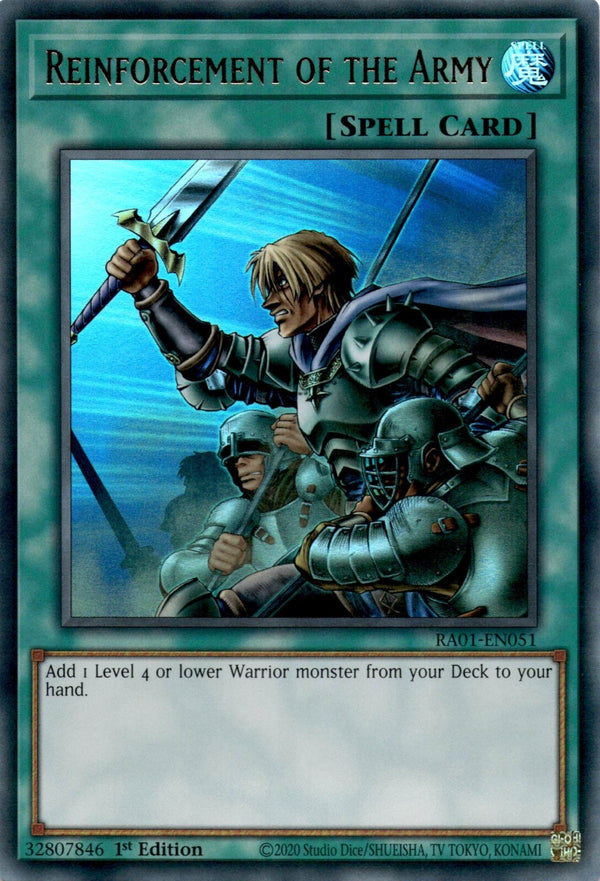 Yugioh Reinforcement of the Army RA01-EN051 Ultra Rare 1st Edition NM