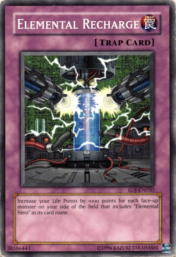 Yugioh Elemental Recharge EOJ-EN050 Common Unlimited Edition DAMAGED