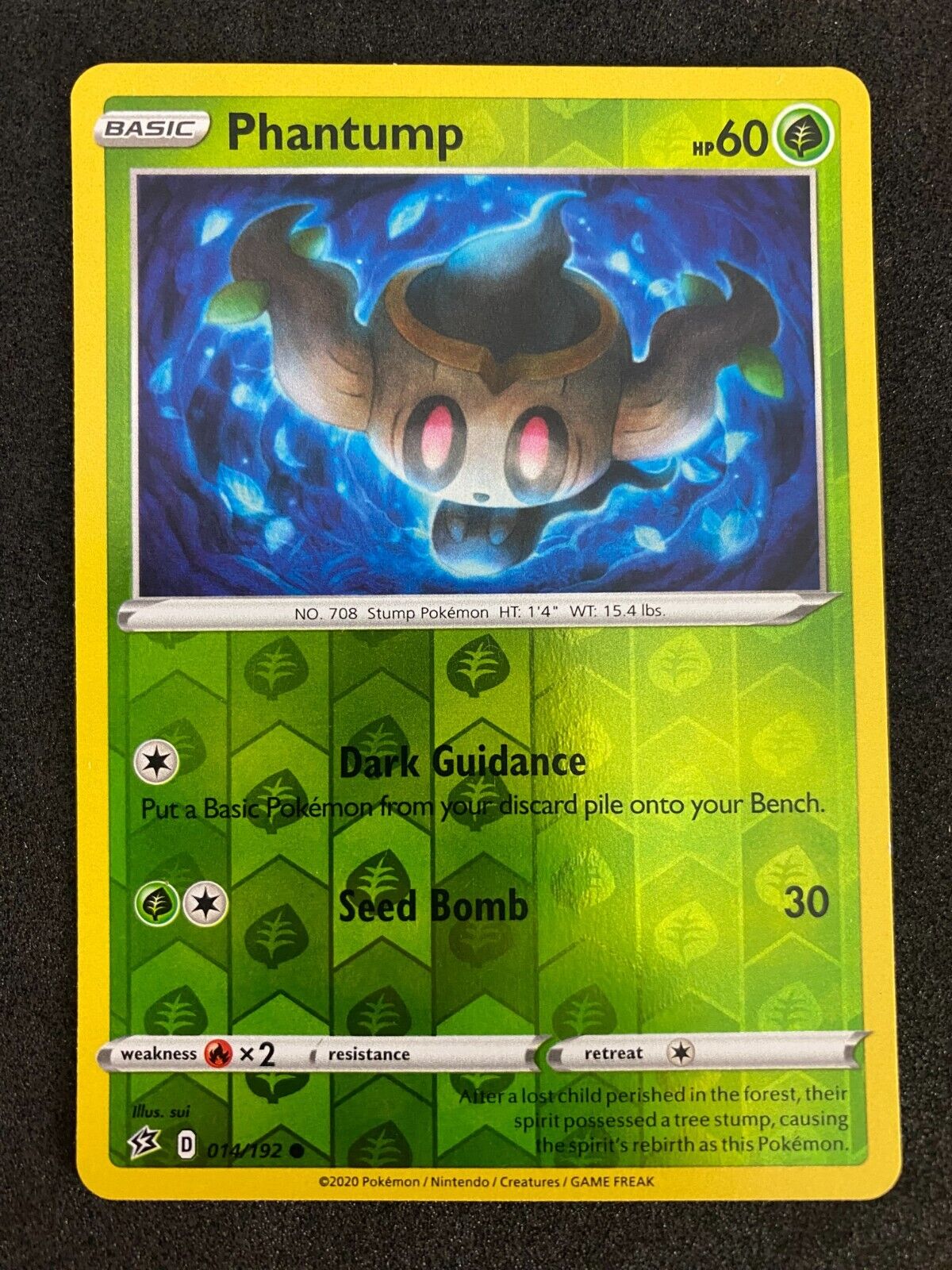 Pokemon Phantump 014/192 Rebel Clash Reverse Holo NM-MINT 14/192