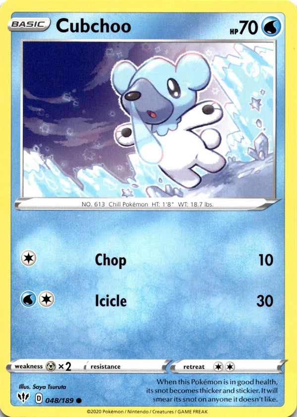 Pokemon Cubchoo 048/189 Darkness Ablaze Non Holo NM