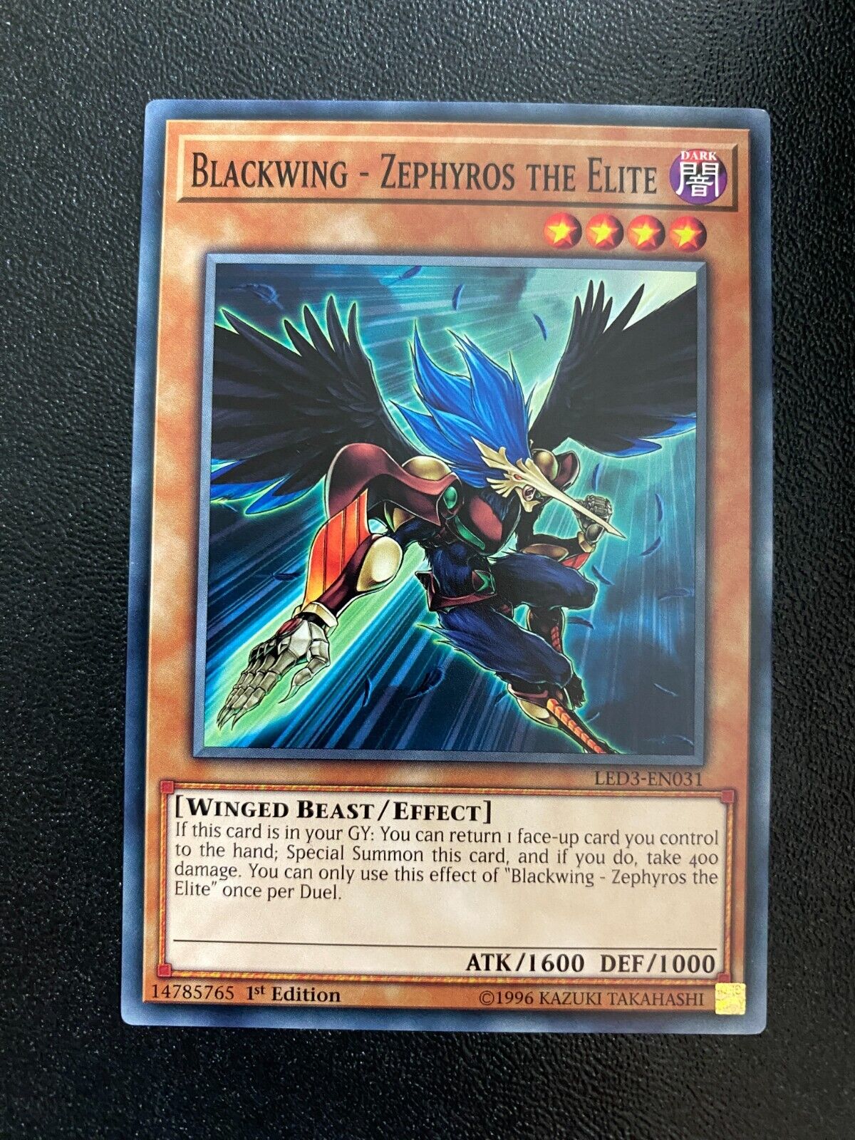 Yugioh Blackwing - Zephyros the Elite LED3-EN031 Common 1st Edition NM