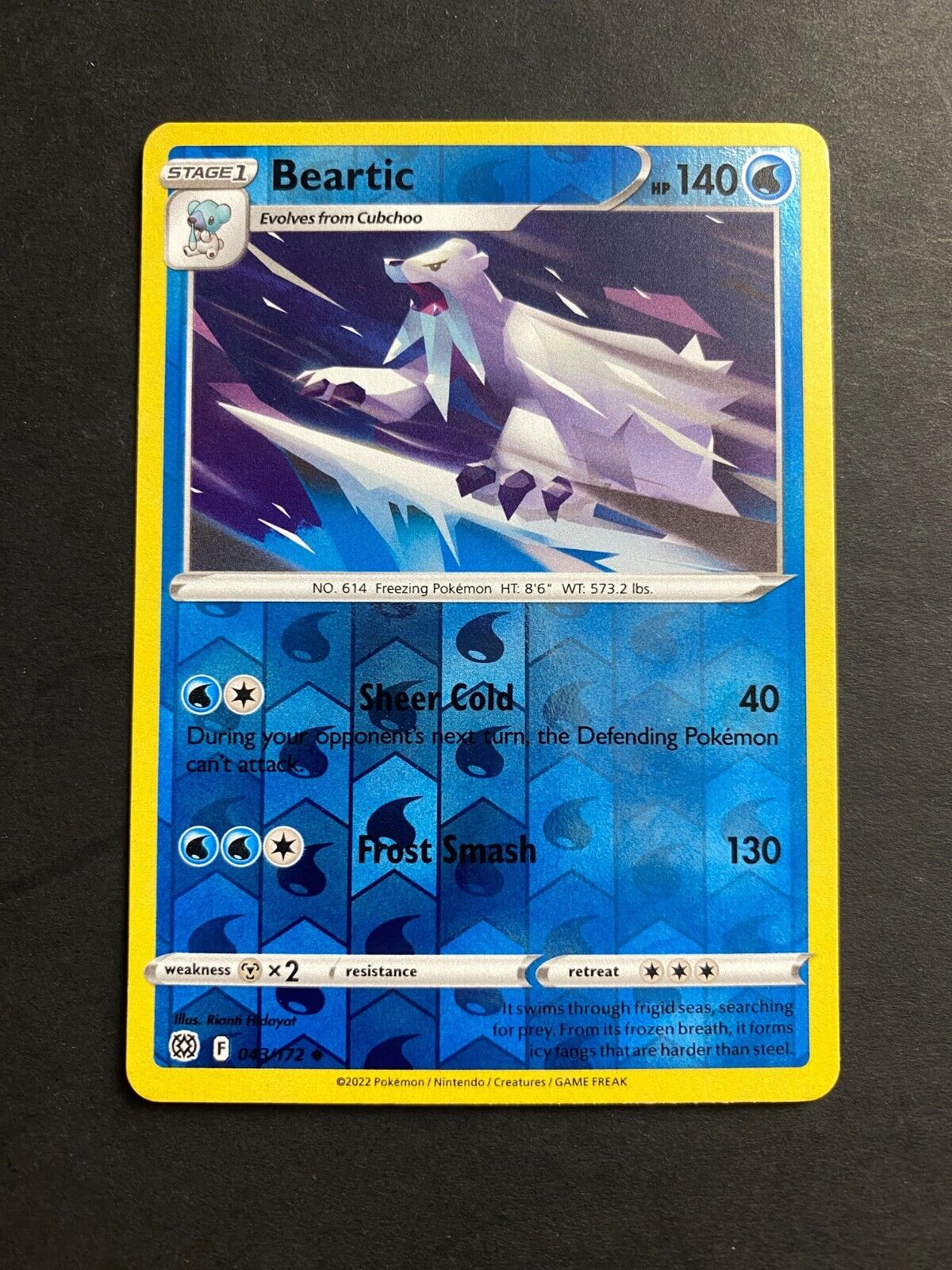 Pokemon Beartic 043/172 Brilliant Stars Reverse Holo NM