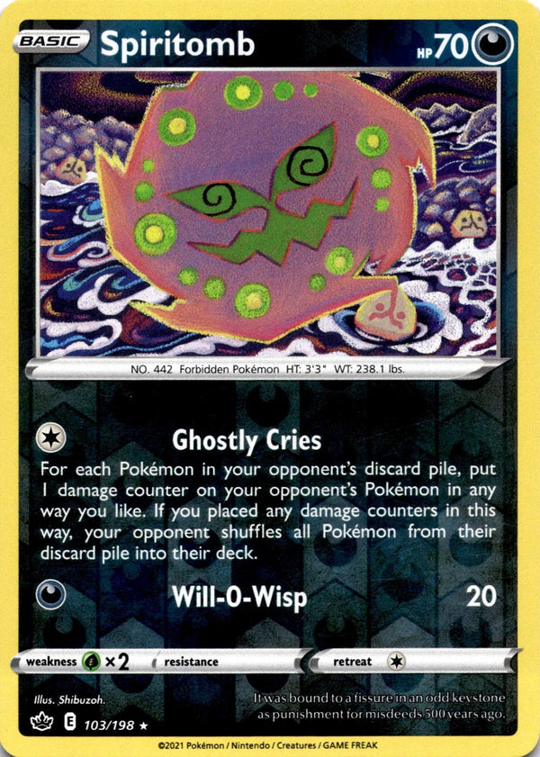 Pokemon Spiritomb 103/198 Chilling Reign Reverse Holo NM
