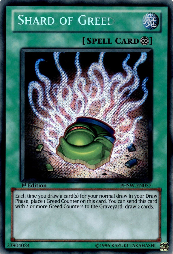 Yugioh Shard of Greed PHSW-EN057 Secret Rare 1st Edition LP/NM