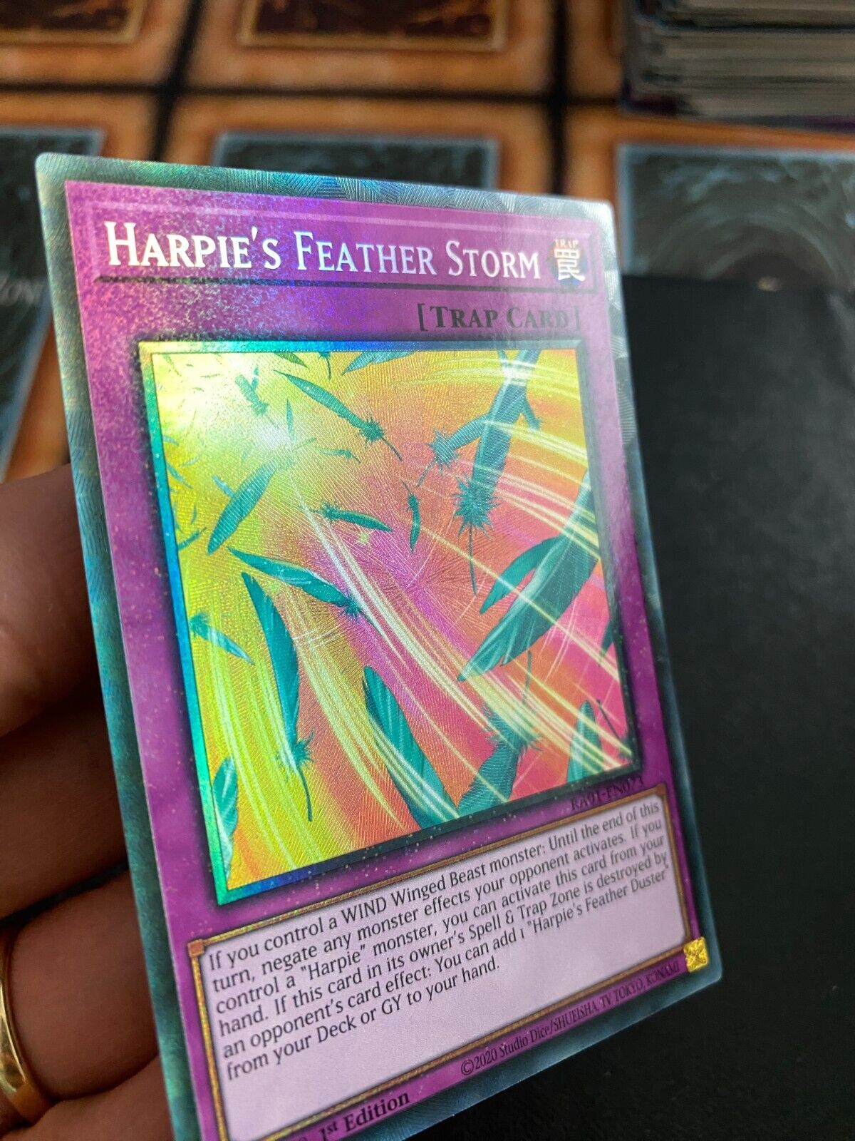 Yugioh Harpie's Feather Storm RA01-EN073 Prismatic Collector’s Rare 1st Ed NM