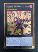 Yugioh Number 61: Volcasaurus PGL3-EN073 Gold Rare 1st Edition VLP/NM