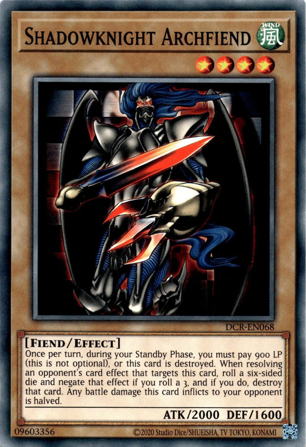 Yugioh Shadowknight Archfiend DCR-EN068 Common Unlimited Edition NM