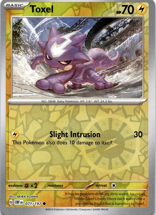 Pokemon Toxel 071/197 Obsidian Flames Reverse Holo NM