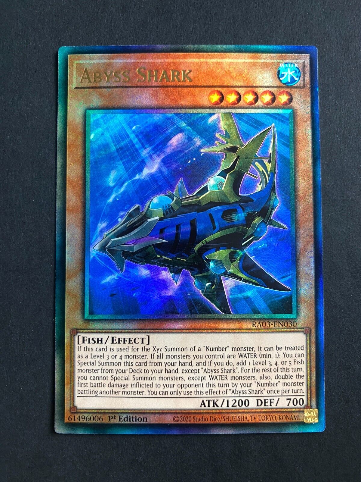 Yugioh Abyss Shark RA03-EN030 Prismatic Ultimate Rare 1st Edition NM