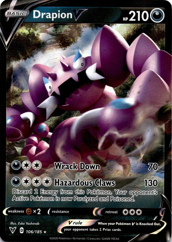 Pokemon Drapion V 106/185 Vivid Voltage Full Art Holo NM