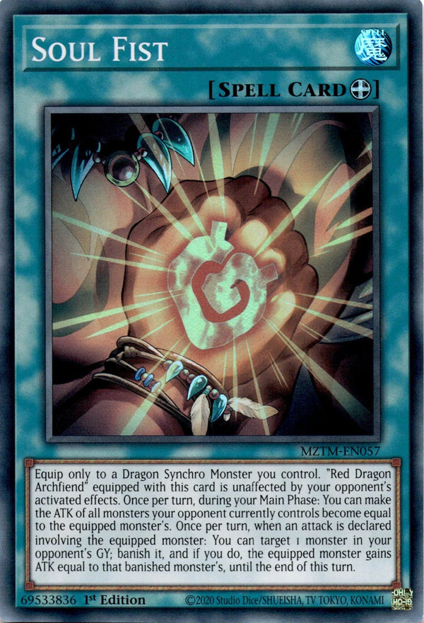 Yugioh Soul Fist MZTM-EN057 Super Rare 1st Edition NM