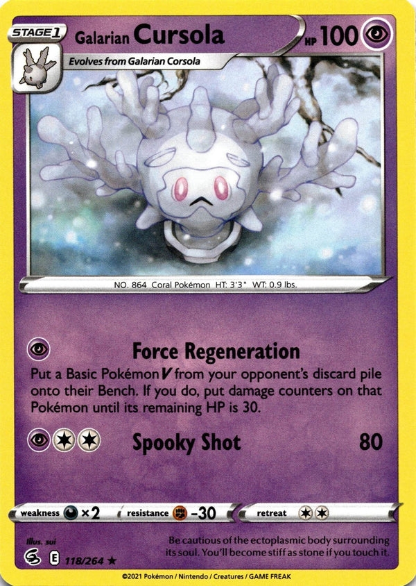 Pokemon Galarian Cursola 118/264 Fusion Strike Non Holo VLP/NM